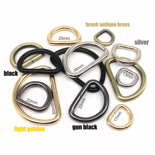 Metal High Quality Leather Hand Bag Purse Strap Belt Web Dee D Ring Buckle Clasp