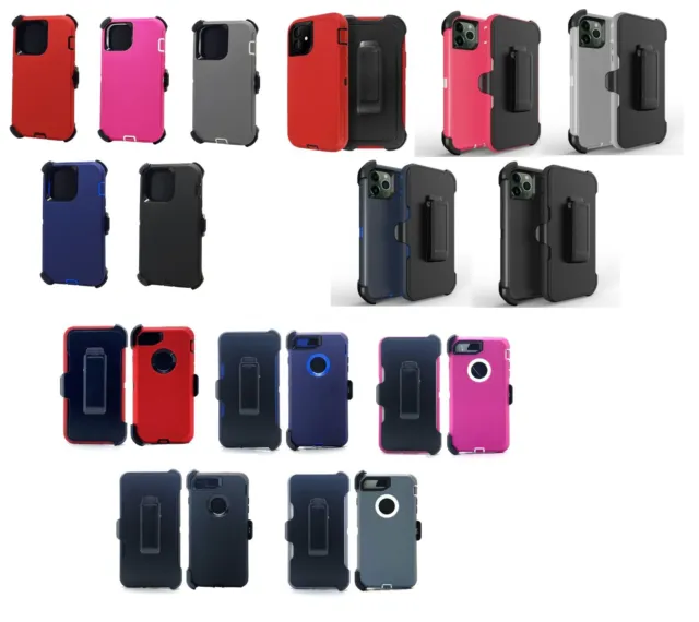 Lot/5 Defender Case w/Clip for iPhone 7/8/XR/XS Max/11/12/13/14Pro/13/14 Pro Max