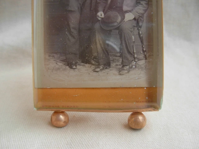 ANTIQUE FRENCH  BRASS BEVELED GLASS PHOTO FRAME,LOUIS XV STYLE,LATE 19th. 3