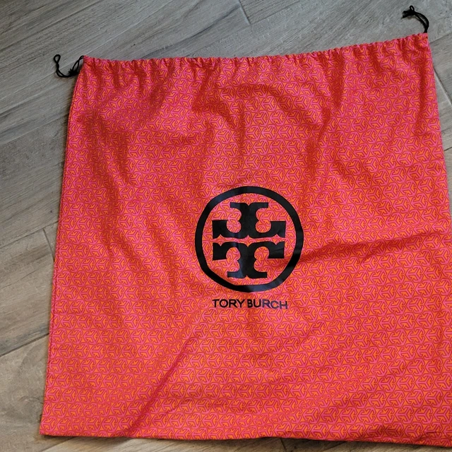 Tory Burch Large Logo Drawstring Dust Bag Pink 22in x 23in Storage Travel