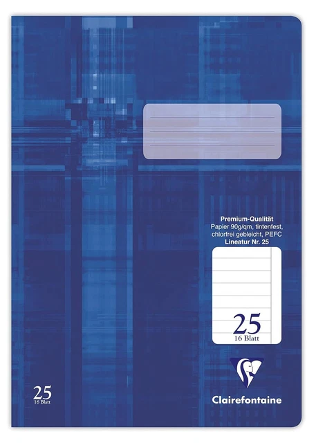Clairefontaine 331025C - Quaderno ideale per la scuola, DIN A4, 16 fogli, 90 g, Linea