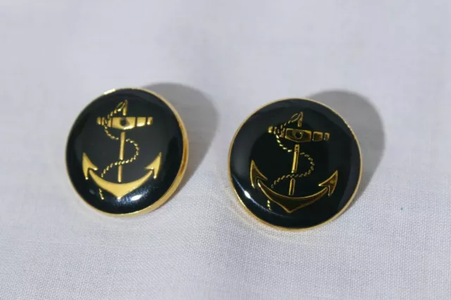 Holland & Sherry England Nautical Ship's Anchor Replacement Buttons Lot of 2