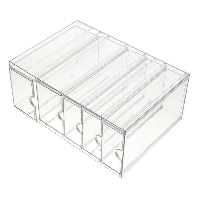 CLEAR DESKTOP DRAWERS 5 Sliding Drawers Desk Accessories Office Supply