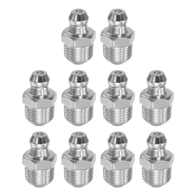 10pcs 304 Stainless Steel Straight Hydraulic Grease Fitting 1/8-28inch Thread