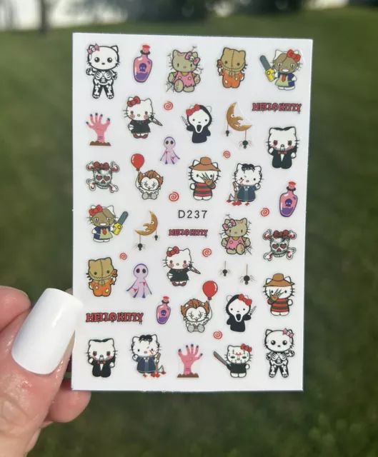 Arte en uñas (pegatinas) Hello Kitty Freddy, Jason, Chucky, cara de cuero, rompecabezas