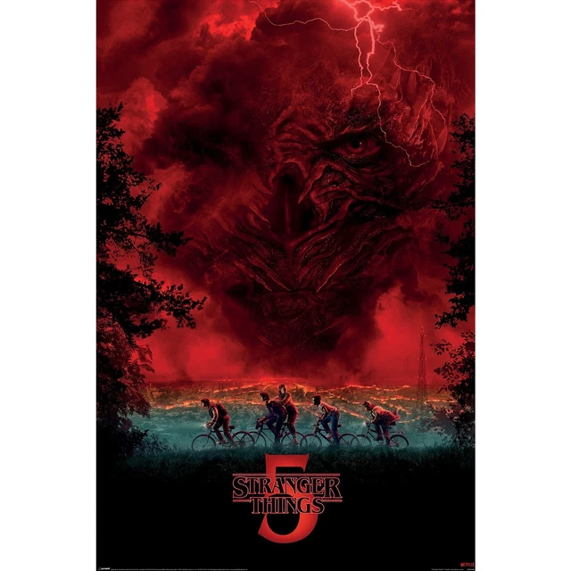 Stranger Things Poster Saison 3 (61cm X 91,5cm) + 2 Tringles Noires Avec Suspension