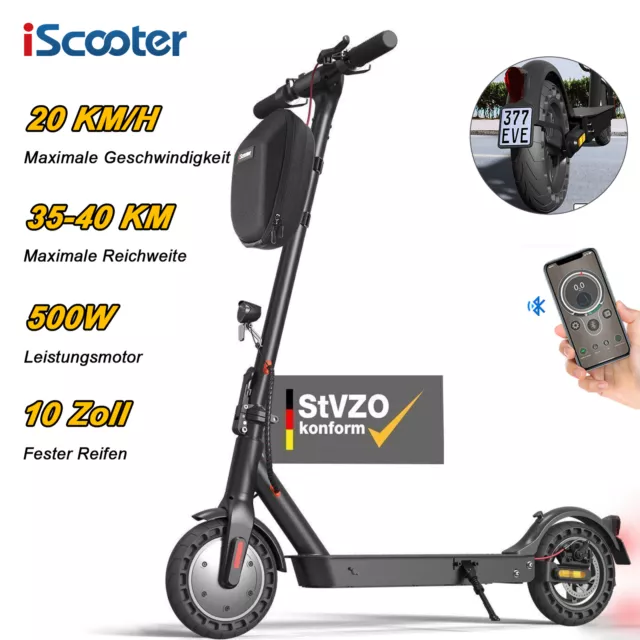 Elektro Roller 500W mit Straßenzulassung ABE E-Scooter bis 120kg 40km Max.10Zoll