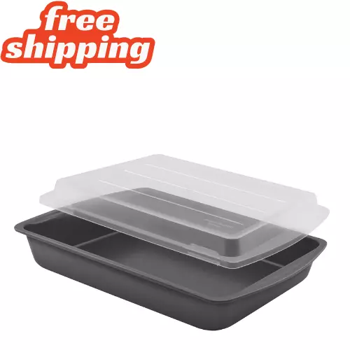 9" x 13" Nonstick Steel Cake Pan with Plastic Lid