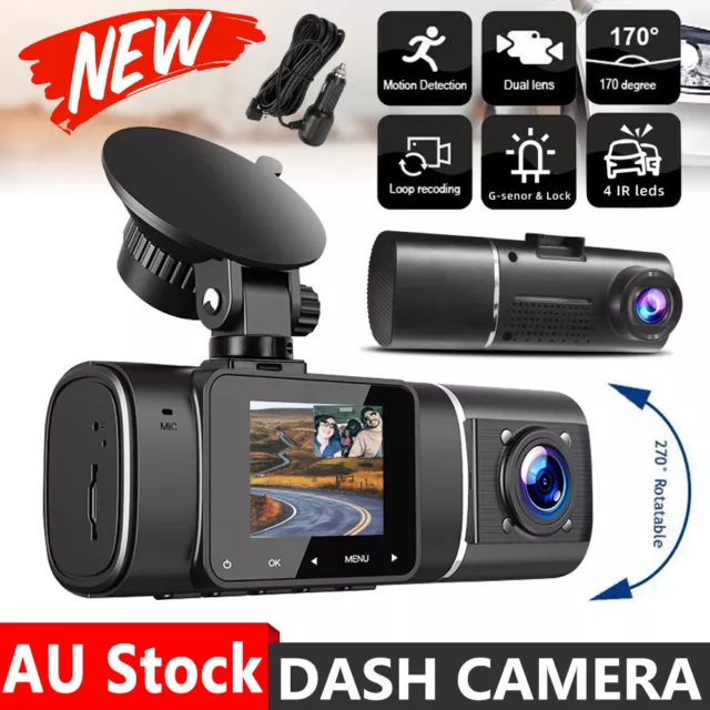 1080P Dash Camera IR Night Vision Full HD Car Recorder Cam Front & Back Dual Len