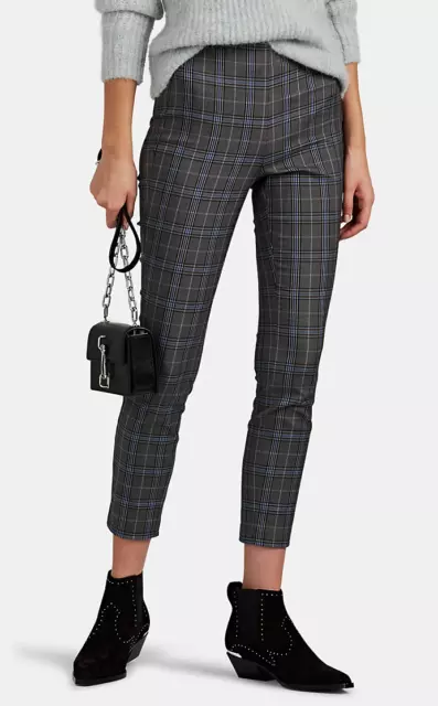 NWT $295 Rag & Bone Simone Yoke Pants in Grey Multi Plaid sz 0/XS 2