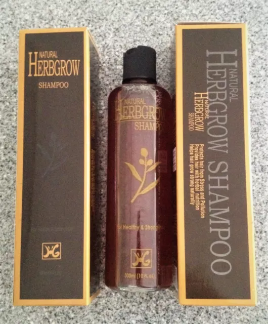 2 Herbgrow Natural Anti Pérdida y Regeneración del Cabello 10 FL oz. Botellas de champú nuevas en caja