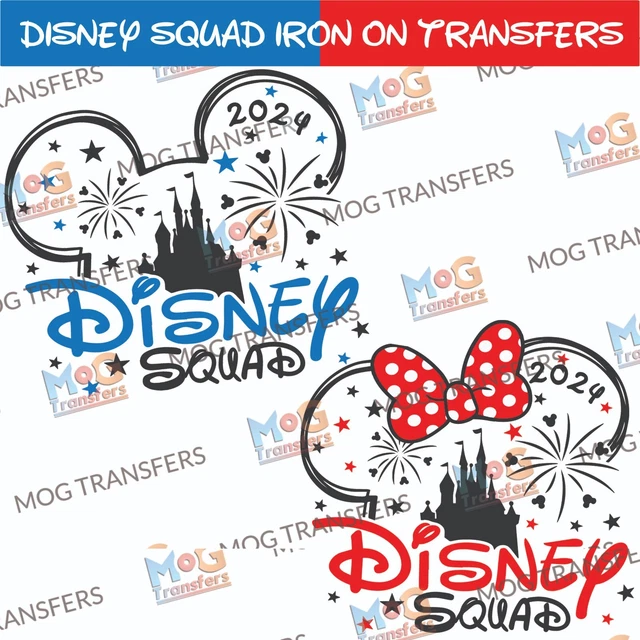 DISNEY SQUAD 2024 Iron on Tshirt Transfer Mickey Minnie Disneyland