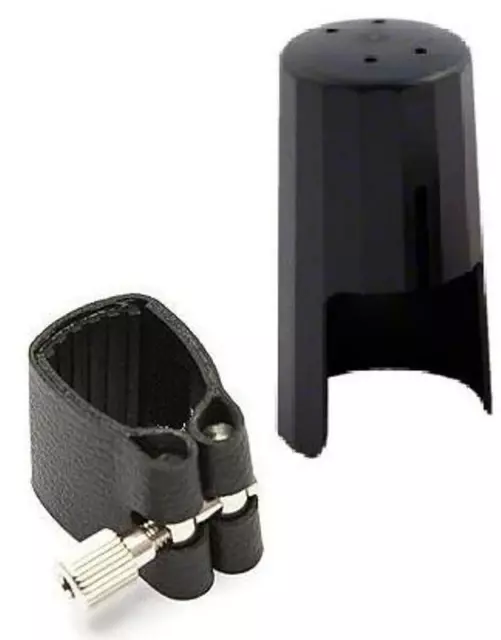 Carmichael Bb Clarinet Ligature - Leather Ligature and Plastic Mouthpiece Cap