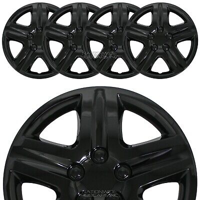 16" Set of 4 Black Wheel Covers Rim Snap On Hub Caps fit R16 Tire & Steel Wheels