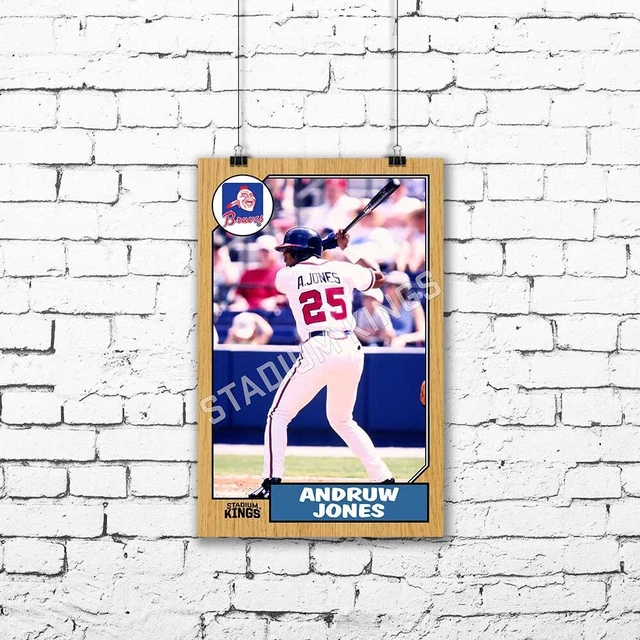 Andruw Jones Atlanta Braves Baseball Card Poster - 11x17 in.