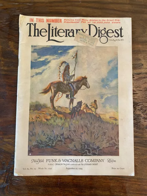 Lon Megargee Indian Chief Magazine Cover Art September 1924
