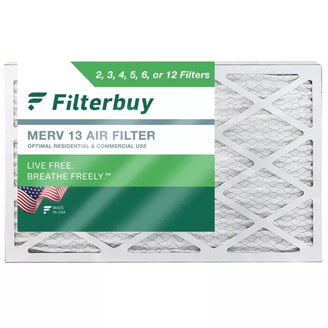 Filterbuy 12x24x1 Pleated Air Filters, Replacement for HVAC AC Furnace (MERV 13)