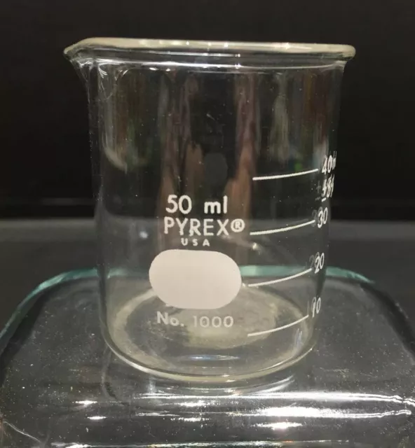 (1) 50 ml Pyrex Beaker Flask No. 1000 Chemistry Equiptment  Corning Glass