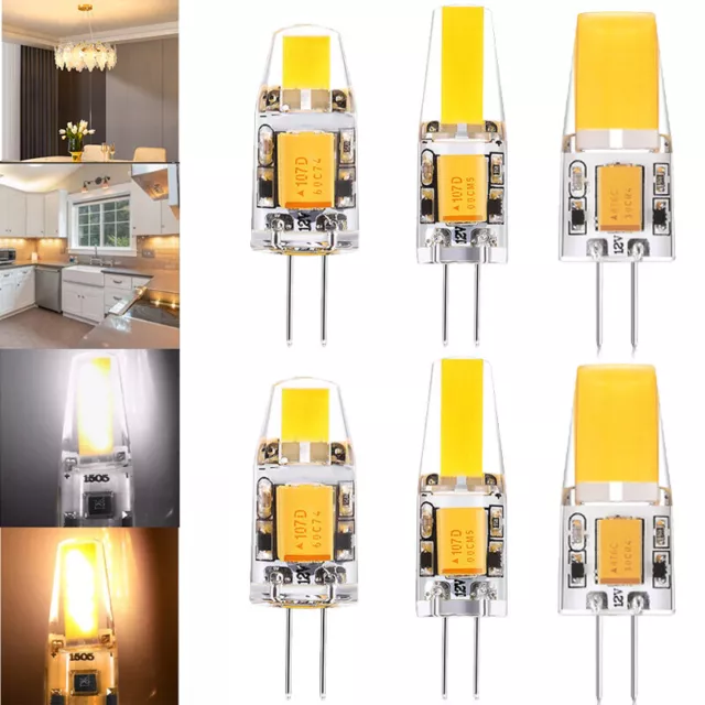 1-10pcs G4 3W 6W led Birne Licht Super Bright COB Kristalllicht 12V Warmweiß