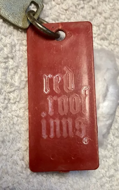 Vintage Motel Room Key and Fob RED ROOF INN Room 202