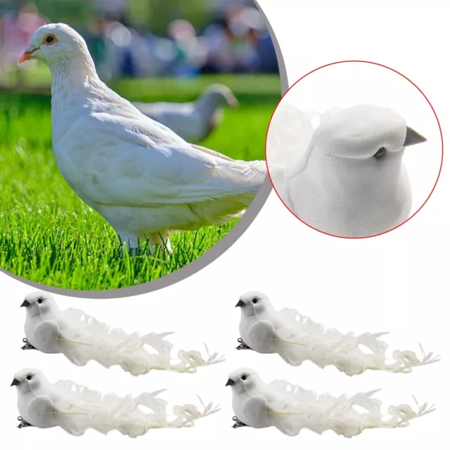 High Quality Artificial Bird Décor 4PCS Christenings Cute Decorative Foam