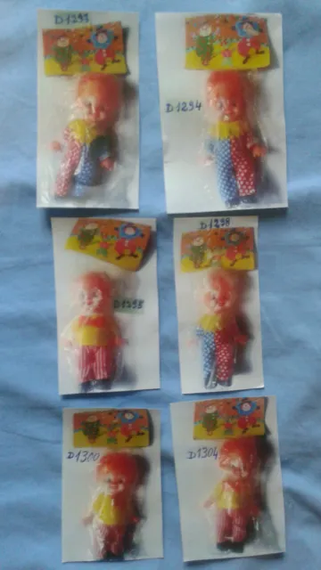 Ancien jouet de bazar vintage 70's clown poupée (c) à l' unité
