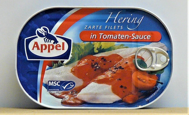APPEL FEINKOST delicati filetti di aringhe in salsa di pomodoro - scatola di pesce a 200 g