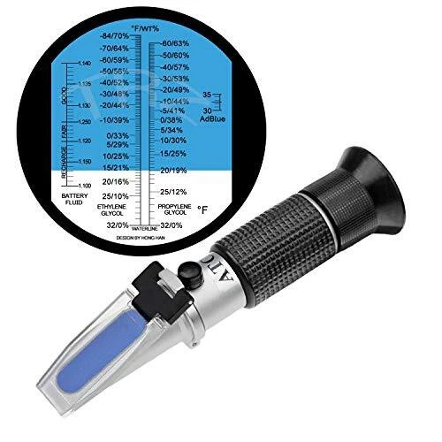 TRZ 4-in-1 Antifreeze Refractometer Ethylene Glycol, Propylene Glycol in Anti...