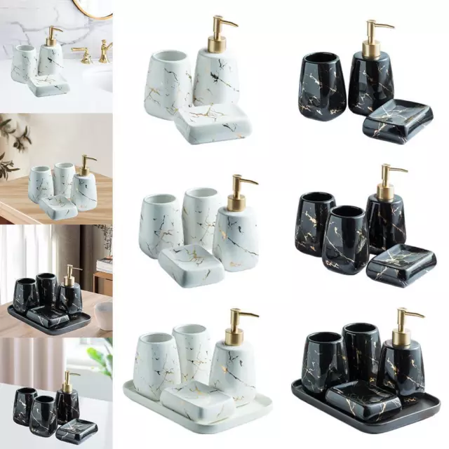 Set di accessori per il bagno Portasapone portasapone in marmo imitato