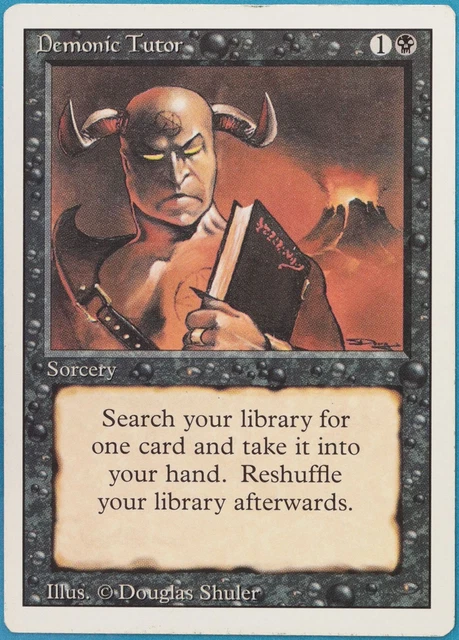 Demonic Tutor Revised PLD Black Uncommon MAGIC MTG CARD (ID# 391626) ABUGames