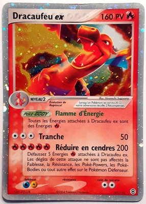 COLLECTION POKEMON / Méga RARE DRACAUFEU EX 105/112 Ex ROUGE FEU & VERT FEUILLE