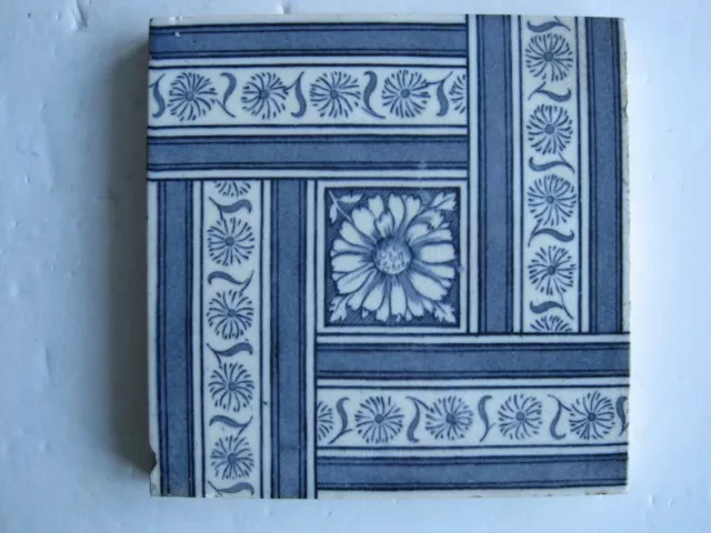 ANTIQUE VICTORIAN MINTONS AESTHETIC SUNFLOWER  DESIGN WALL TILE c1885 No.1706G