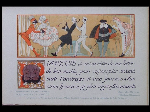 George Barbier, Comedy Characters -1921 - Announcement Release
