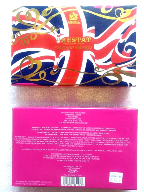 Scatola PRESTAT Truffles Cioccolati VUOTA Creata x MATRIMONIO REALE William Kate