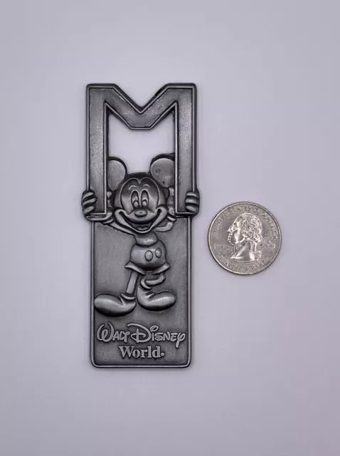 Walt Disney World Mickey Mouse Metal Bottle Opener Pewter Finish Souvenir!
