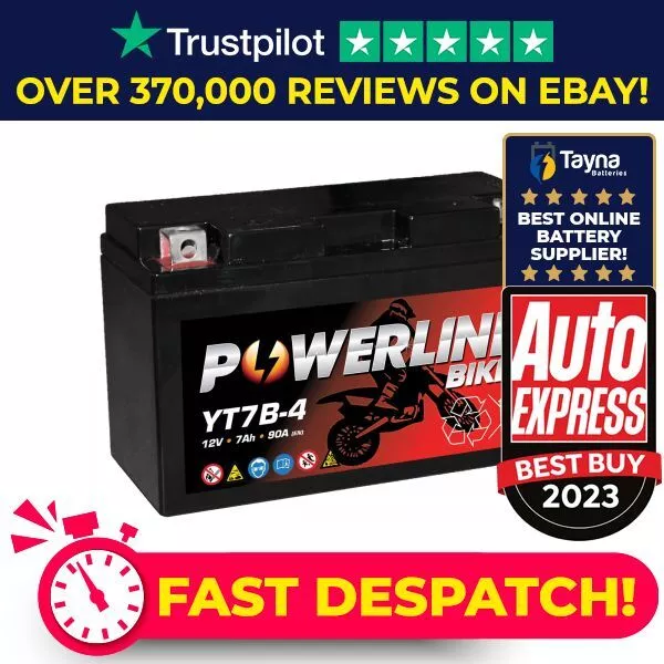 Powerline YT7B-4 Battery Suzuki DR-Z400 E S SM (00 - 08) - 400 cc