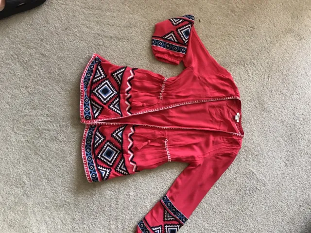 Girls River Island Red Kimono Style Jacket Age 9-10 Yrs