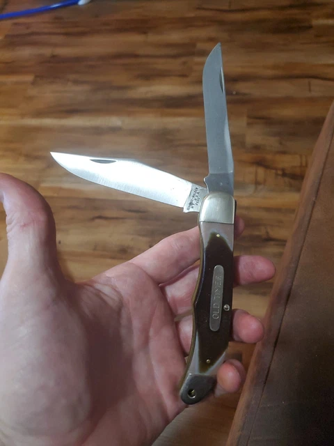 Vintage SCHRADE -WALDEN USA Alaskan Old Timer Hunter-250T Folding 2 Blade Knife