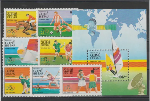 1984 Guine' Bissau Olimpiadi Los Angeles   7 Val. + Bf Mnh  Mf120043