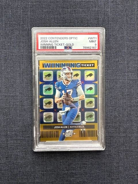 2022 Panini Contenders Optic Football Josh Allen Winning Ticket Gold #/10 PSA 9