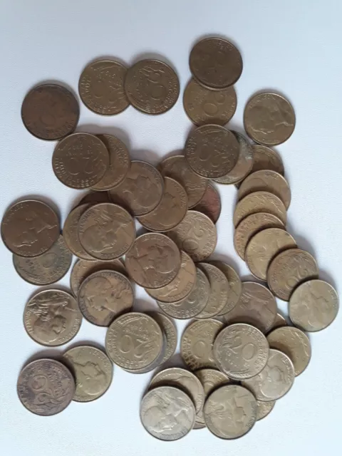 Lot De  Pieces De Monnaies Francaises 20 centimes