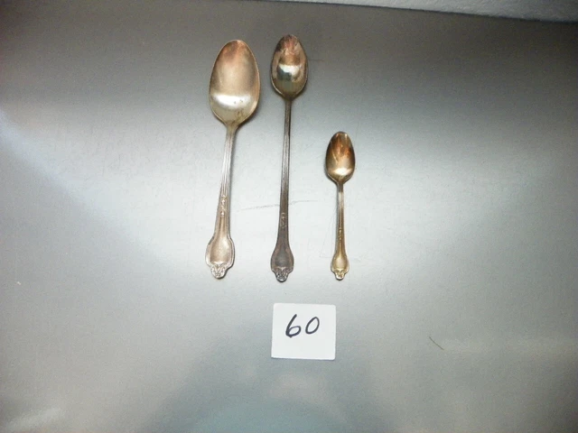 Set Of 3 International Silver Co. Xii  Falmouth Spoons  Silver Plate
