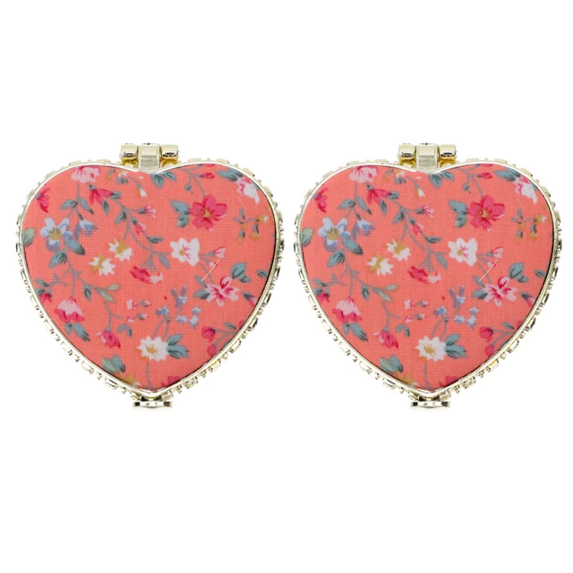 2 piezas Espejo de Maquillaje Portátil Exquisita Vanidad Espejo de Maquillaje