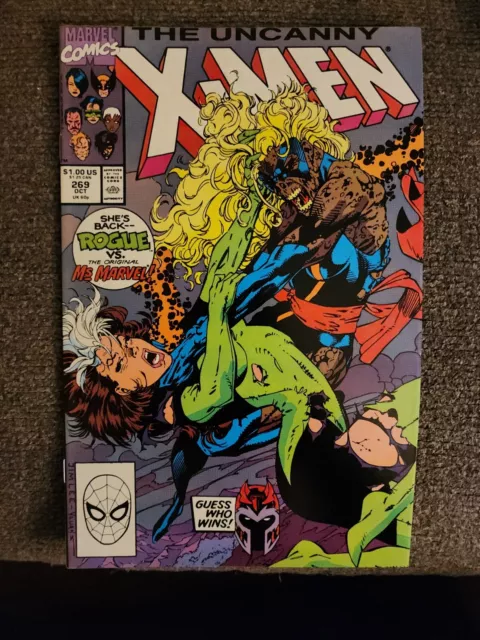 Marvel Uncanny X-Men #269 (1990) Jim Lee; Rogue vs. Ms. Marvel. Box K