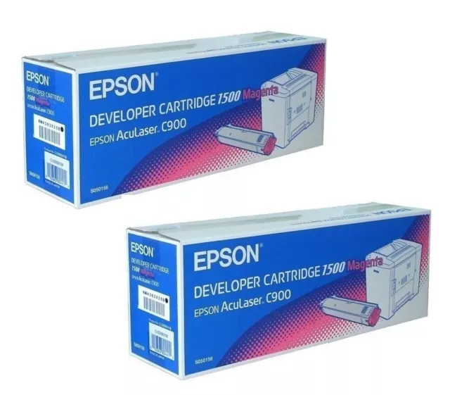 2x Original Epson Cartouche D'Encre C13S050156 Magenta pour Aculaser C 900 Ov