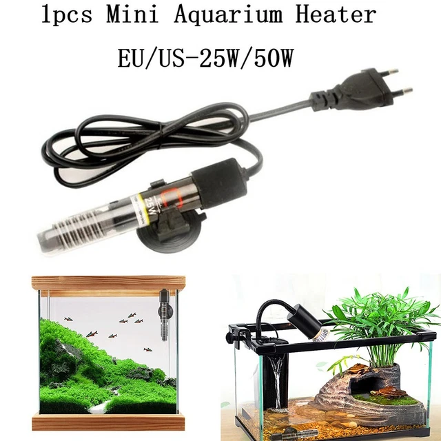 1PCS Small Aquarium Glass Heater Submersible Fish Tank Mini Thermostat