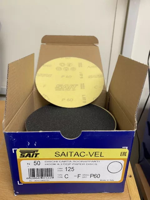 125Mm Sait Hook & Loop Sanding Discs 60 Grit Type C-E