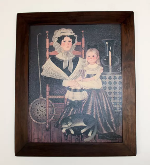 Charles Wysocki Art Print Mother & Daughter Folk Art Framed 20x16