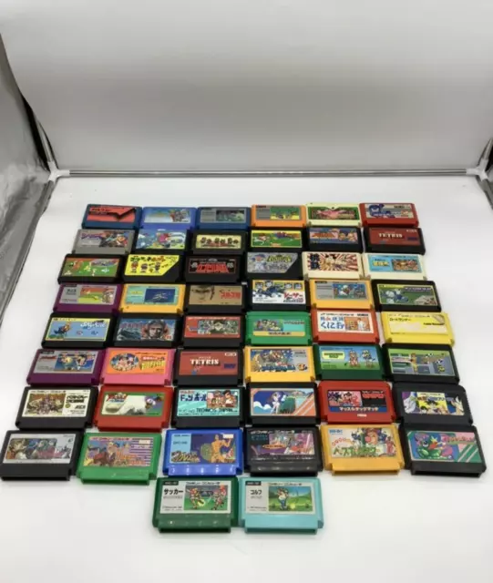 Lot of 50 Random Famicom Games Japan for Parts Untested