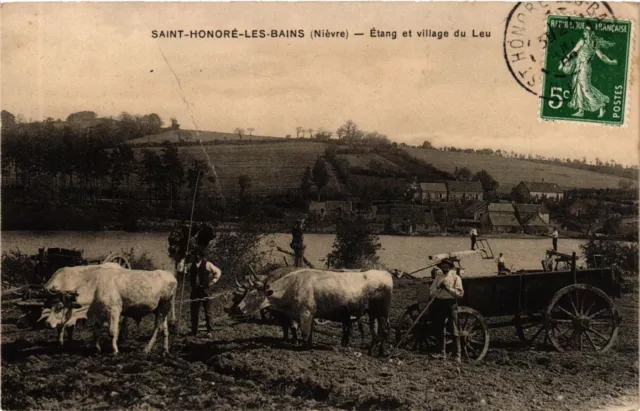 CPA AK St-HONORÉ-les-BAINS Etang et village du Leu (421241)